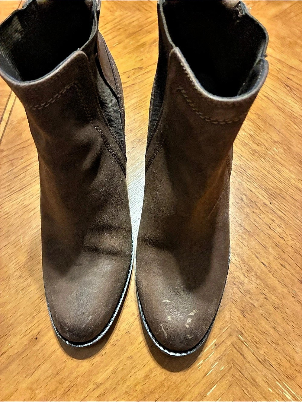 Franco Sarto Brown Heeled Ankle Boots
